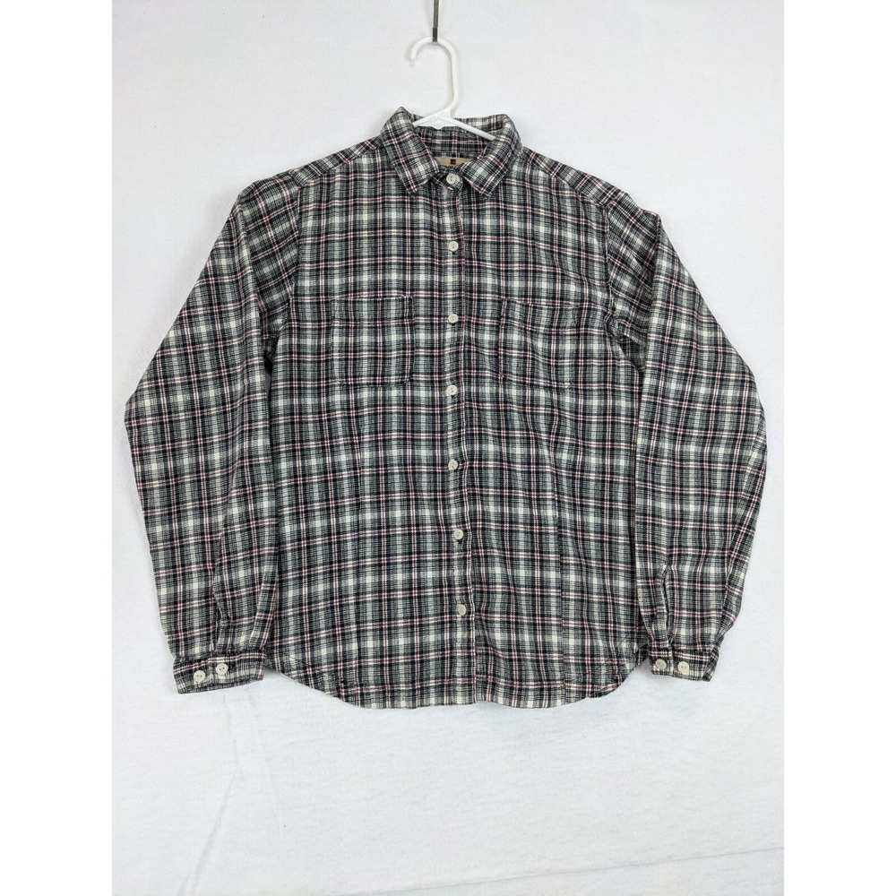 Woolrich Womens Shirt Sz‎ M Long Sleeve Black Red Cotton